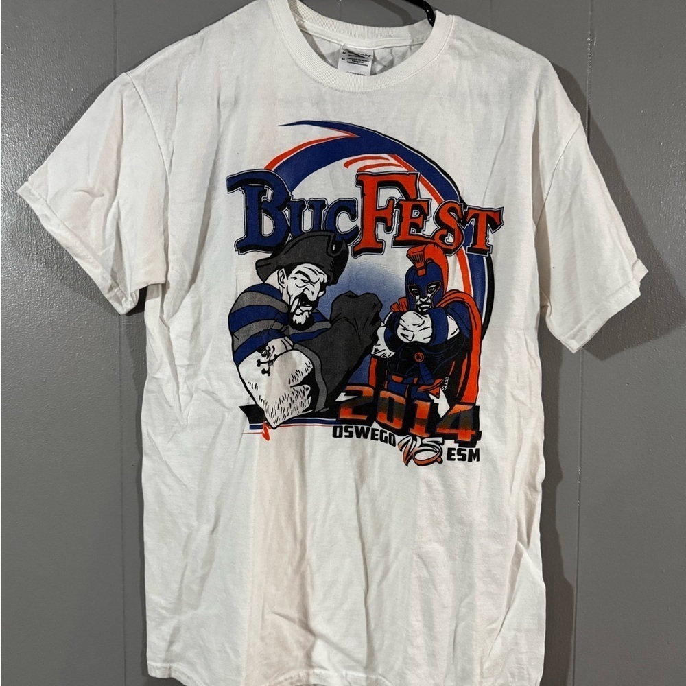 Oswego High School Homecoming BucFest White T Shirt Oswego VS ESM Men’s Medium